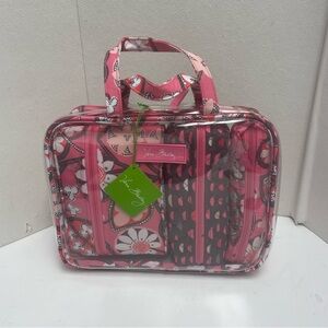 Vera Bradley 4 Piece Cosmetic Organizer Blush Pink Floral Makeup Bag - New